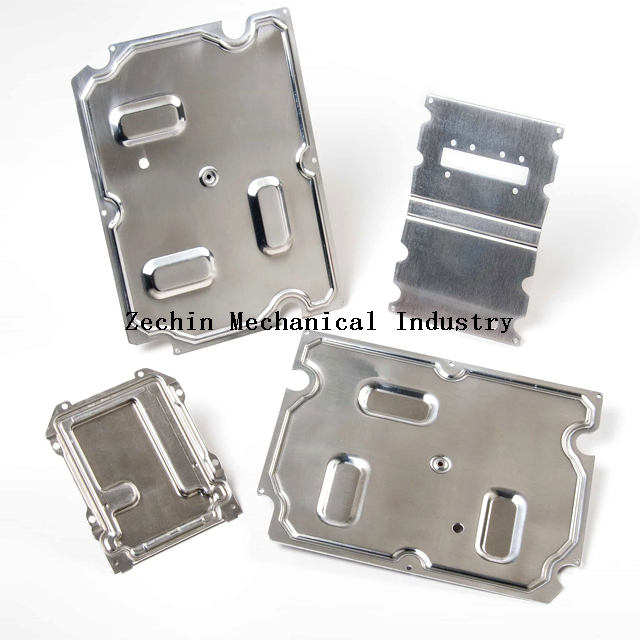Large heat sinks aluminum plate covers mounting brackets stamping